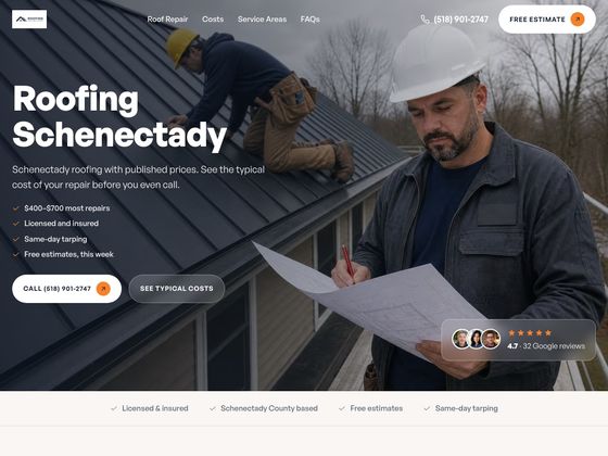 Roofing Schenectady website