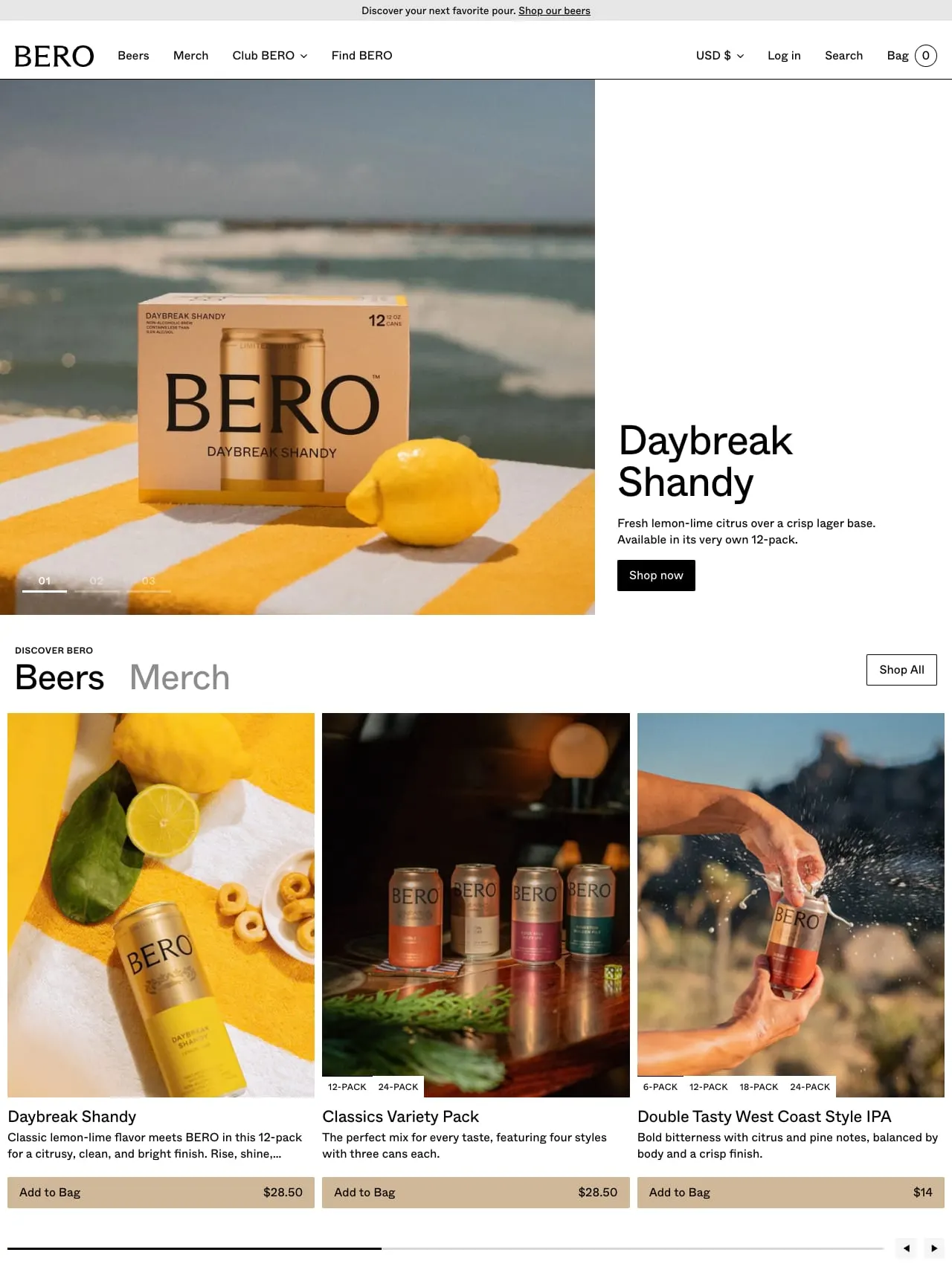 Bero home page